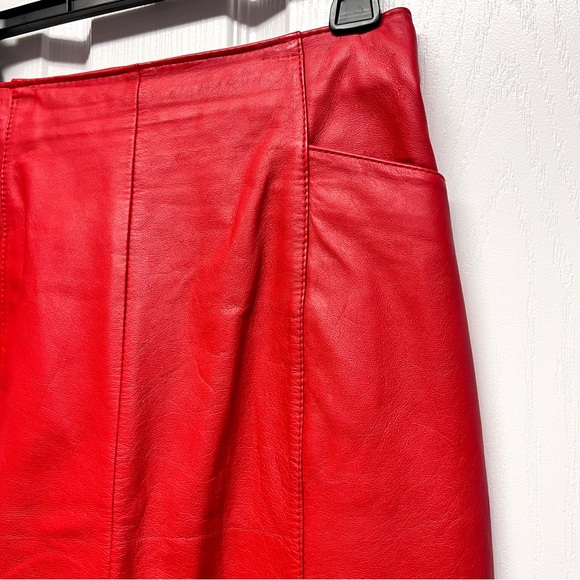 VTG. 80's WILSONS Red Leather MOB WIFE Skirt - Sz 8 - Picture 7 of 15